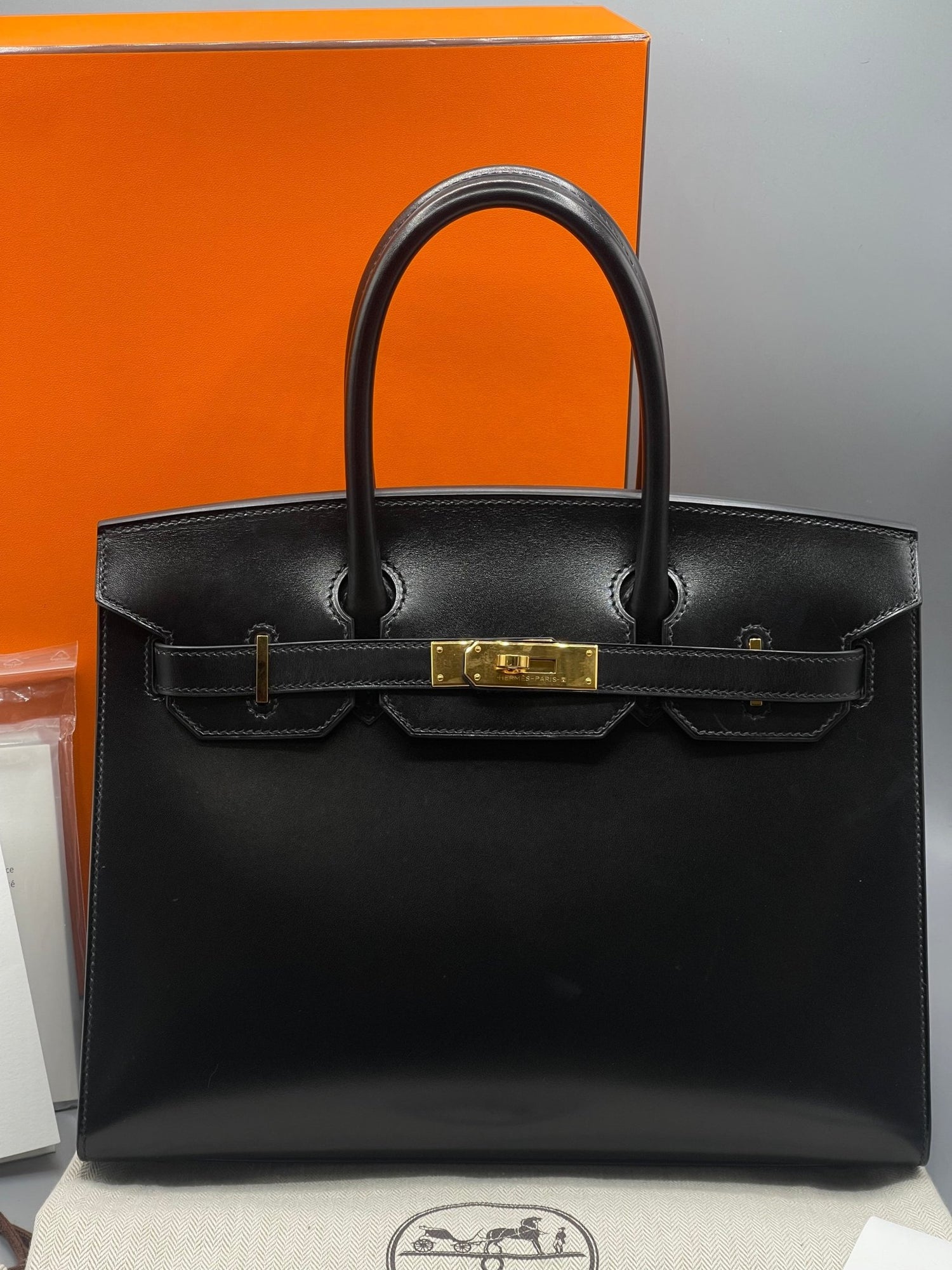 Hermès - Sac Birkin 30 Box Noir - Les Folies d&