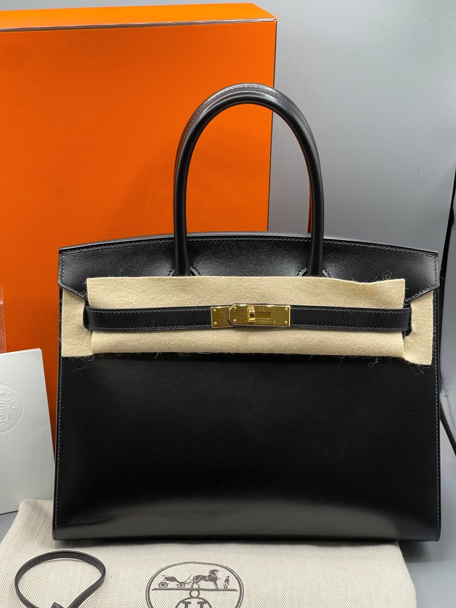 Hermès - Sac Birkin 30 Box Noir - Les Folies d&