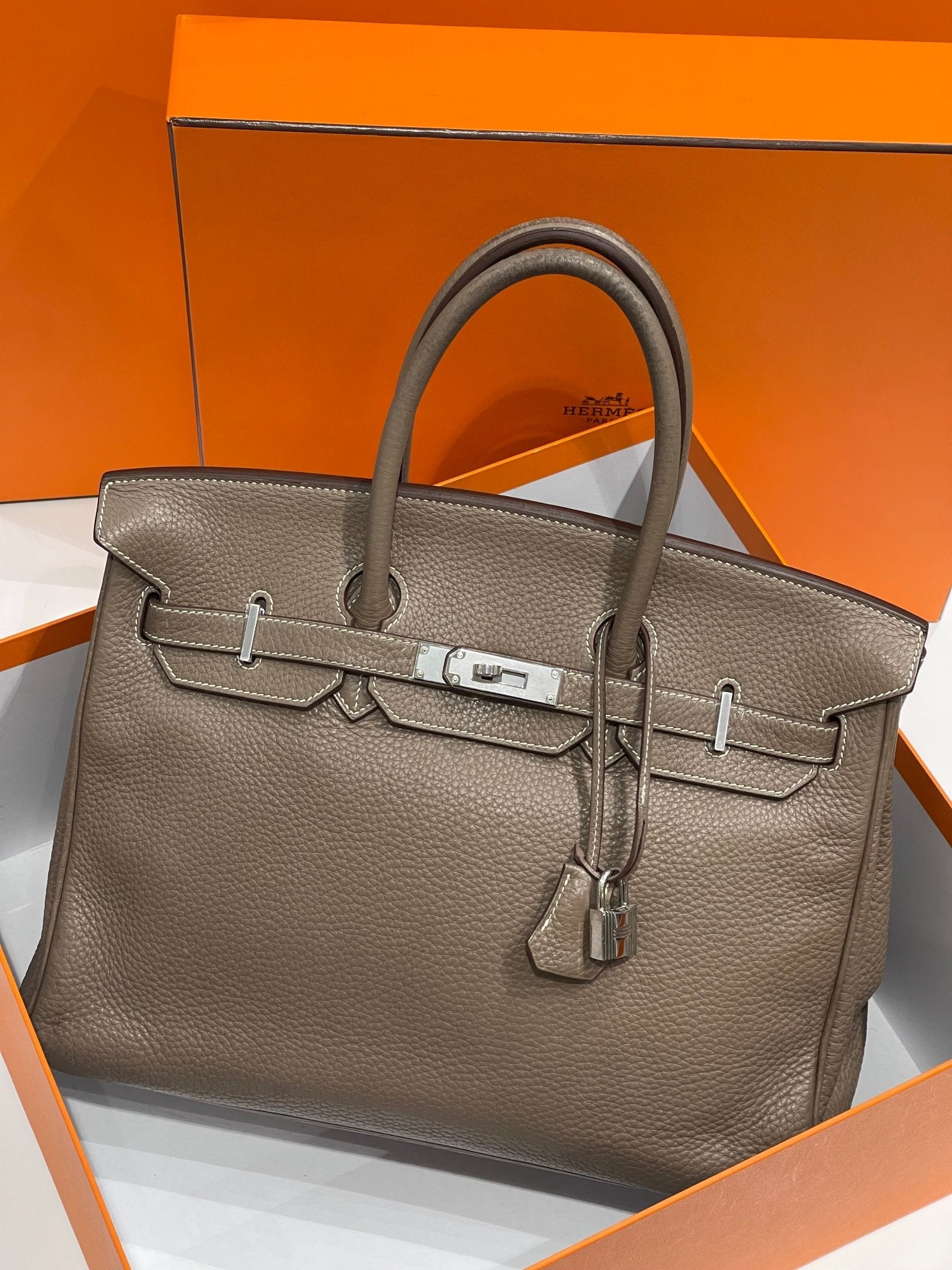 Hermès - Sac Birkin 35 étoupe Togo - Les Folies d&