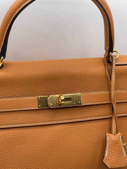 Hermès - Sac Kelly 35 Retourné Toffee - Les Folies d&