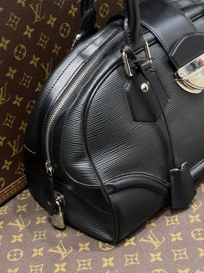 Louis Vuitton - Sac Montaigne Bowling GM cuir épi noir - Les Folies d&