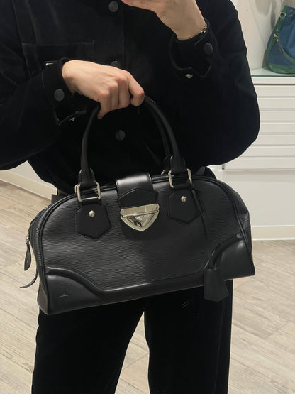 Louis Vuitton - Sac Montaigne Bowling GM cuir épi noir - Les Folies d&