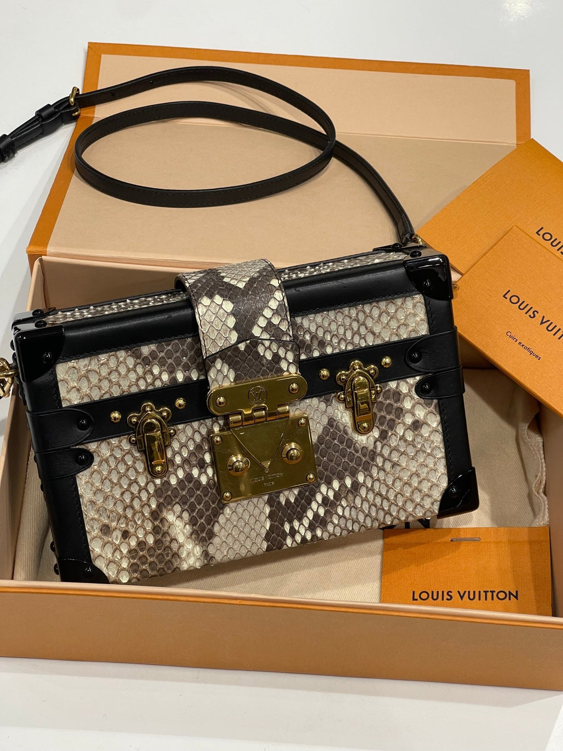 Louis Vuitton - Sac petite malle python - Les Folies d&