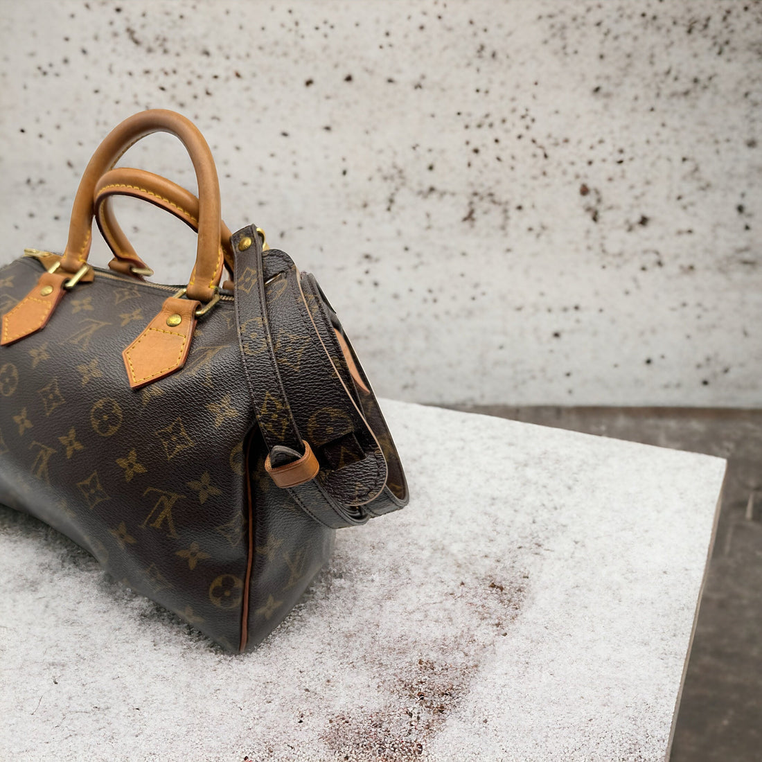 Sac Louis Vuitton Speedy 25 Marron avec Bandoulière - Les Folies d&