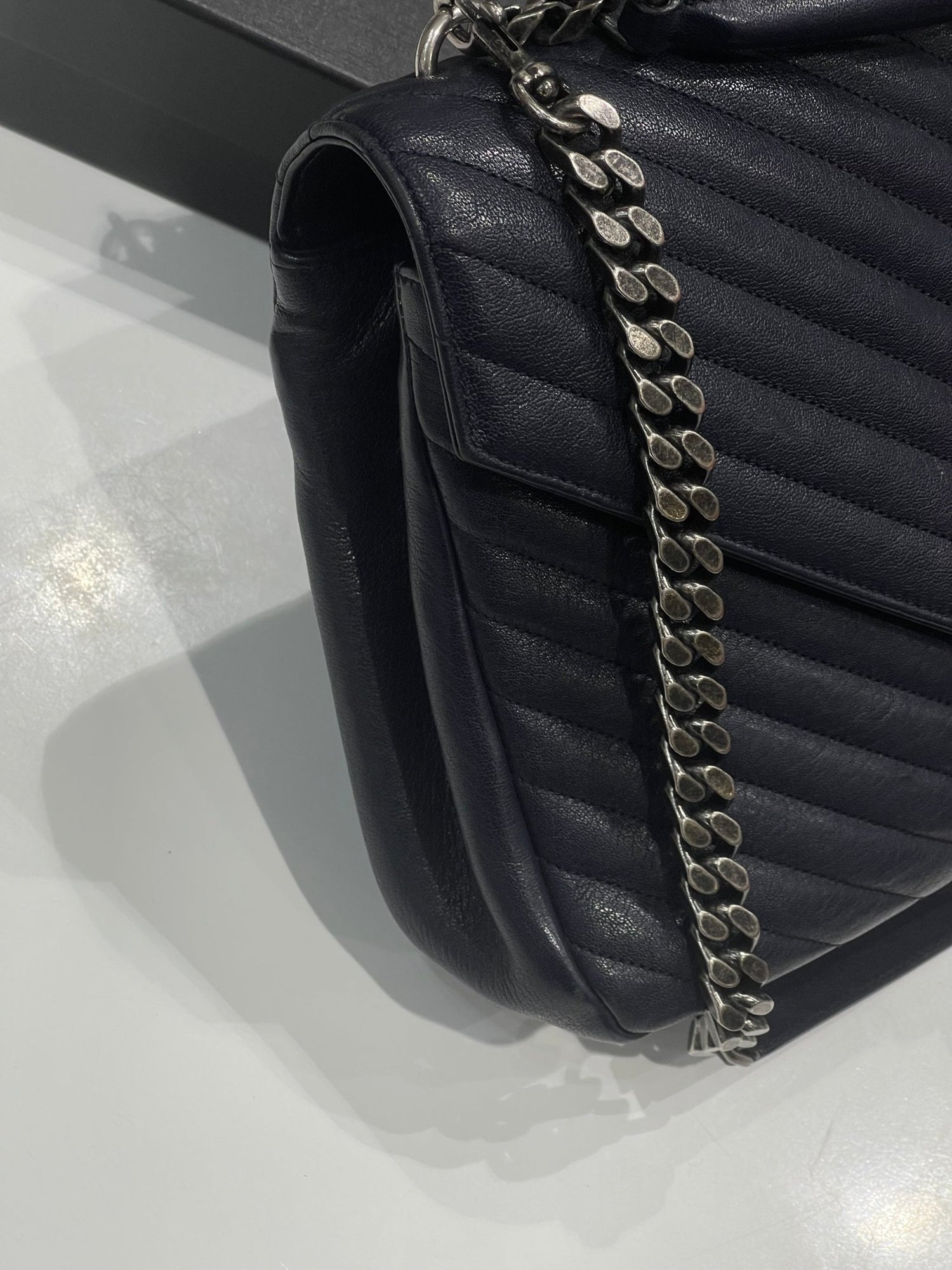 Saint Laurent - Sac Collège bleu nuit - Les Folies d&