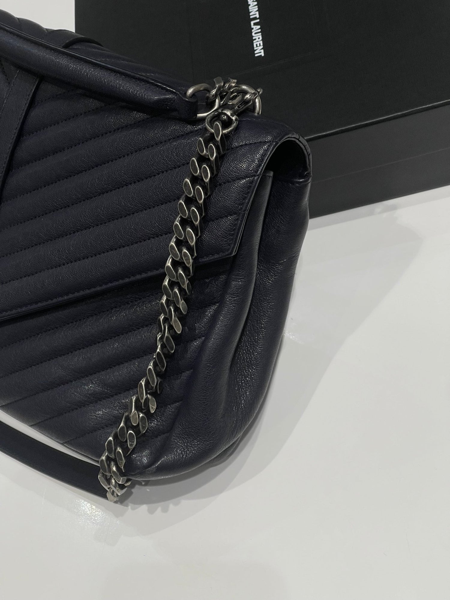 Saint Laurent - Sac Collège bleu nuit - Les Folies d&