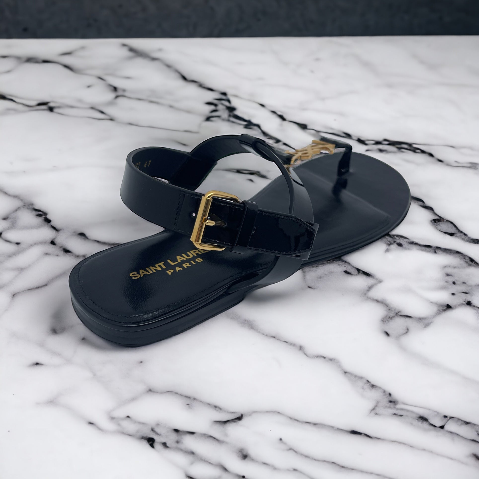 Ysl sandals black sales