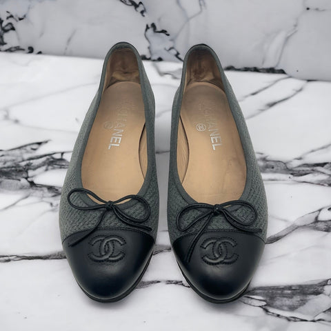 Chanel Ballet Flats Gray 36.5 Ballerina and espadrille Les Folies d Eugenie