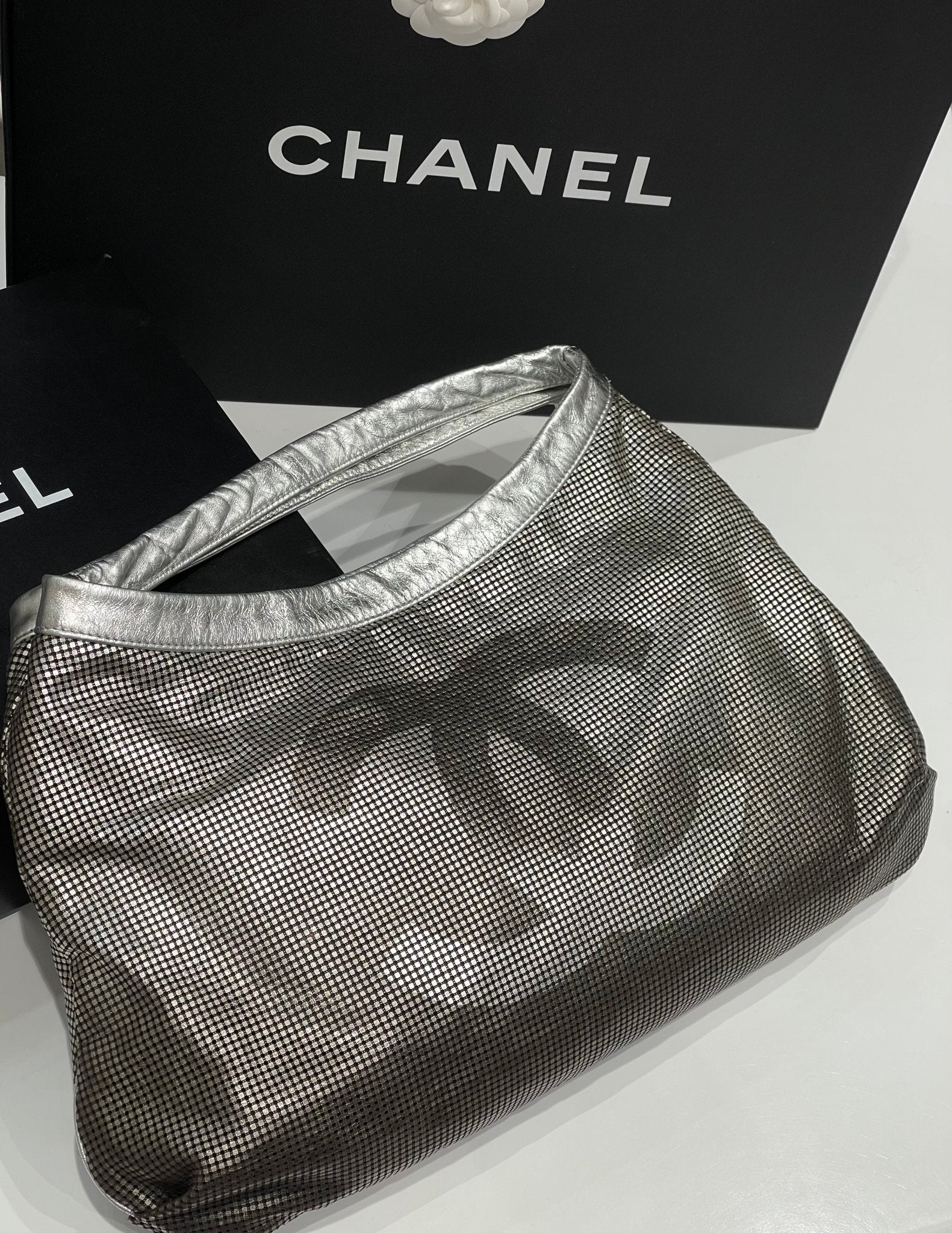 Chanel - Sac hobo Hollywood CC en cuir métallisé dégradé - Les Folies d&