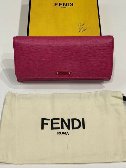 Fendi - Portefeuille compagnon rose fuchsia - Les Folies d&