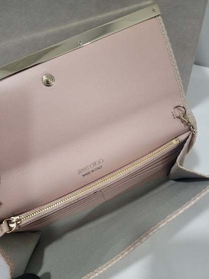 Jimmy Choo - Pochette cuir rose nude - Les Folies d&