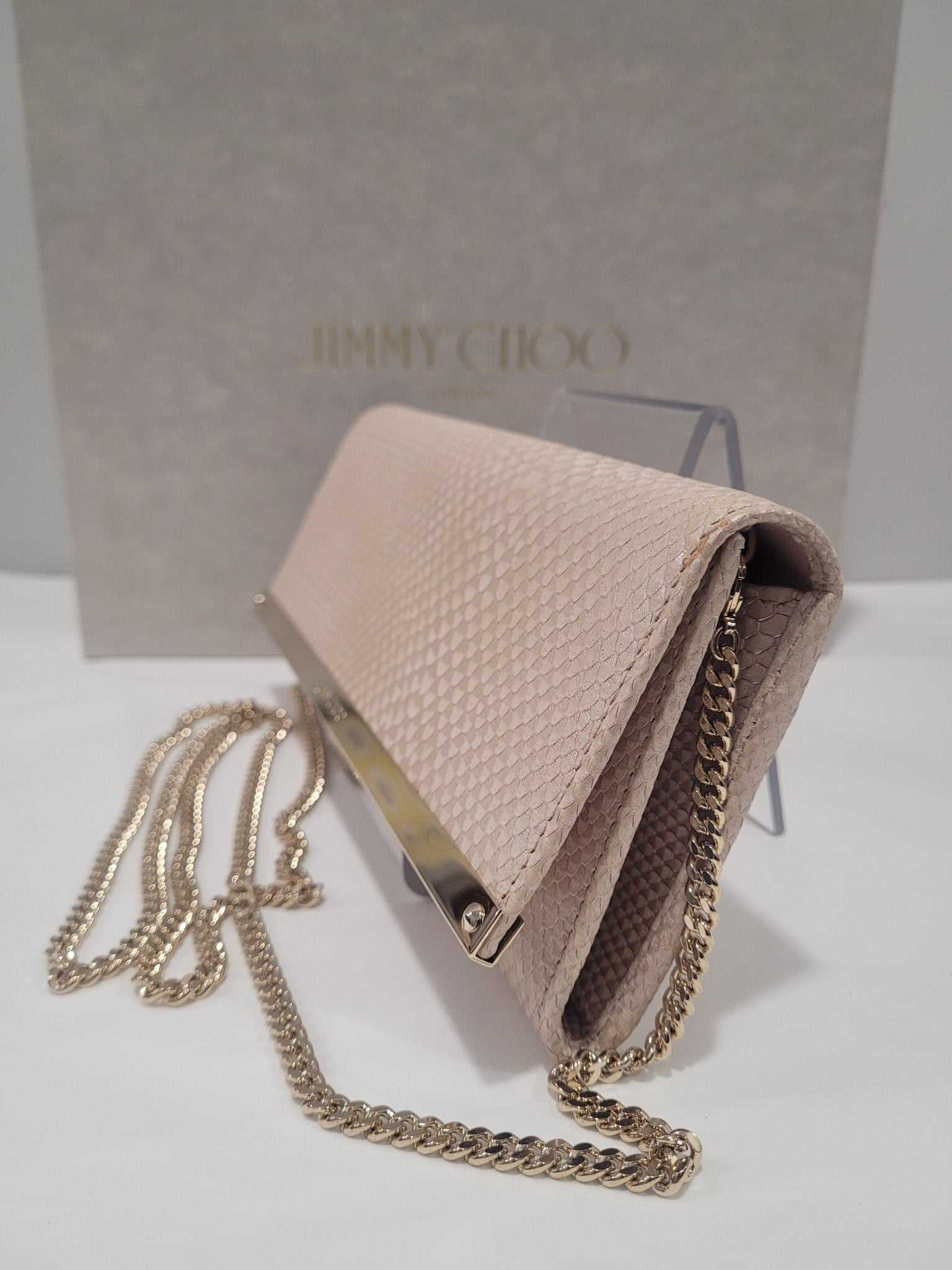 Jimmy choo discount rose gold clutch