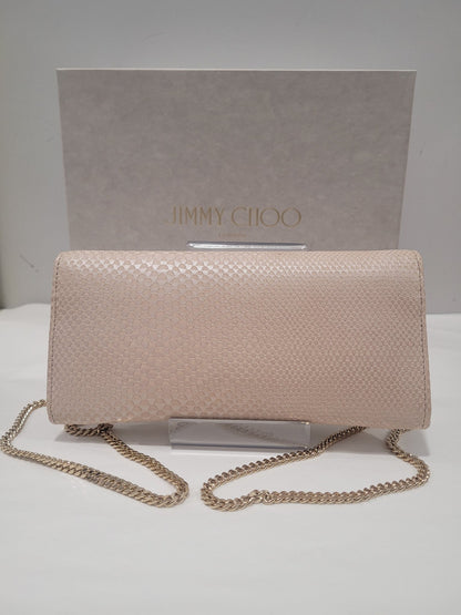 Jimmy Choo - Pochette cuir rose nude - Les Folies d&