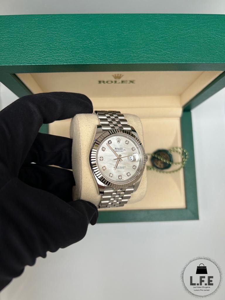 Rolex datejust 41 mother of pearl hot sale