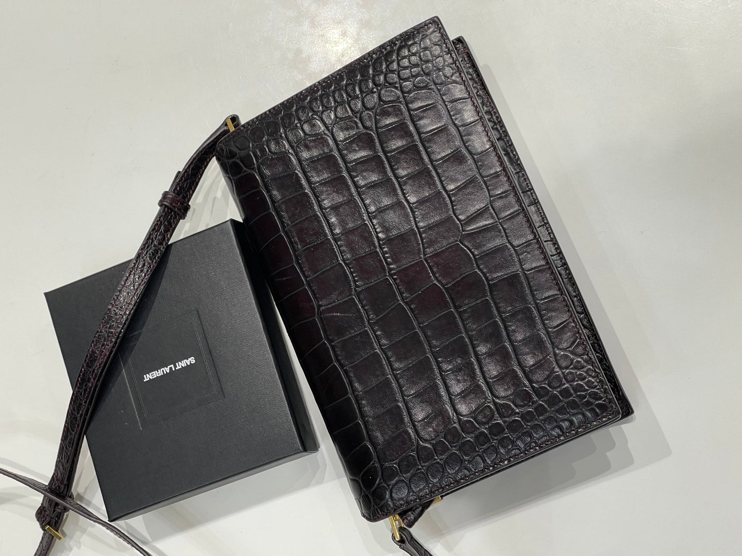 Saint Laurent - Sac Catherine PM façon croco - Les Folies d&