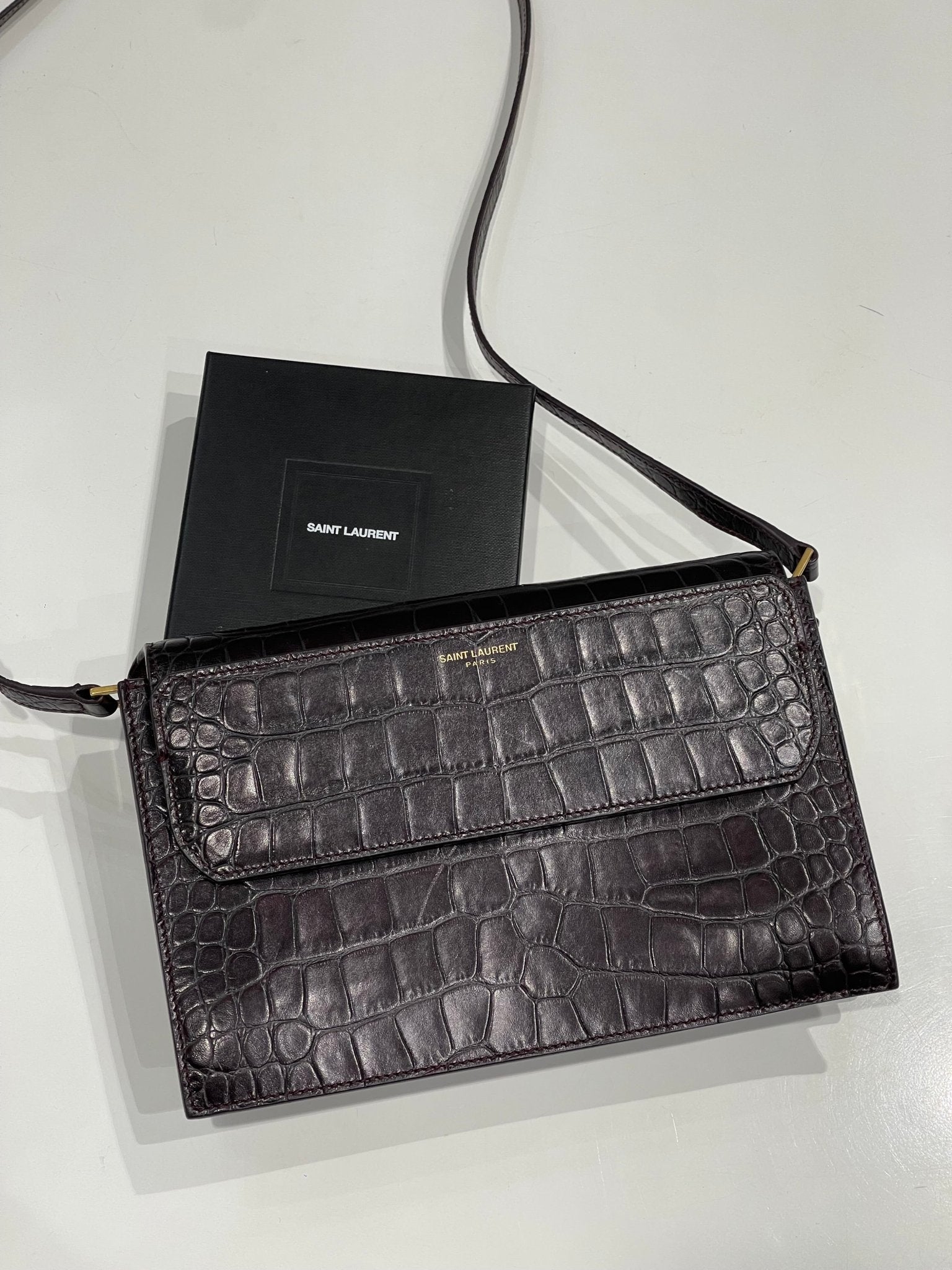 Saint Laurent - Sac Catherine PM façon croco - Les Folies d&